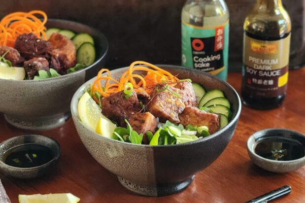 Sake & Soy Marinated Tofu Karaage Bowl